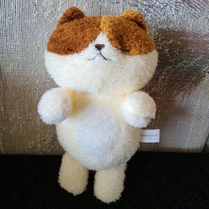 ONSOYOURS 10" Soft Brown & White Cat Plush Stuffed Animal